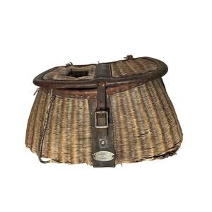 George Lawrence Fishing Creel Basket Vintage Antique Portland Oregon